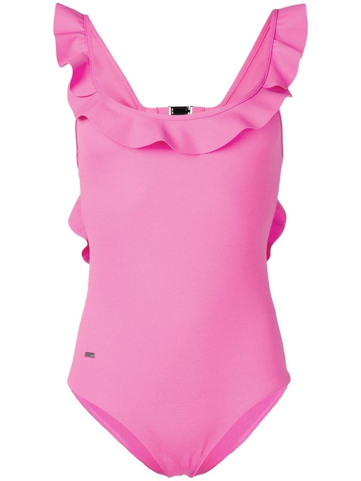 Fendi Frill Trim Swimsuit - Pink & Purple