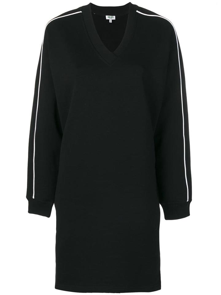 Kenzo Logo Print Sweatshirt Dress - Black