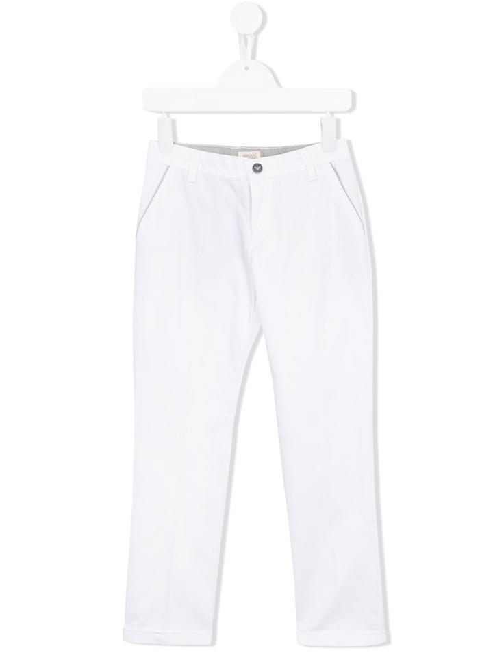 Armani Junior Classic Chinos, Boy's, Size: 11 Yrs, White