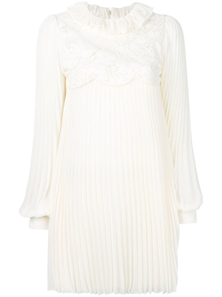 Philosophy Di Lorenzo Serafini - Pleated Flower Dress - Women - Polyester/cotton/polyamide - 42, Nude/neutrals, Polyester/cotton/polyamide