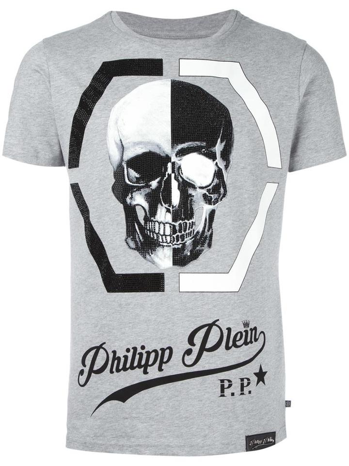 Philipp Plein 'ideal' T-shirt, Men's, Size: Medium, Grey, Cotton/glass