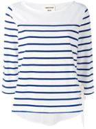 Semicouture Striped Top, Women's, Size: Medium, White, Cotton