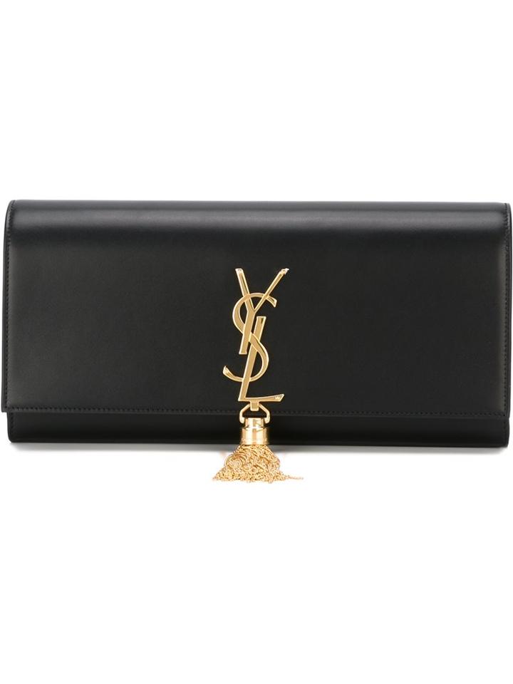 Saint Laurent 'classic Monogram' Clutch, Women's, Black, Leather