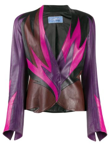 Thierry Mugler Pre-owned 1980s Flame Pattern Jacket - Black