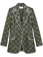 Gucci Gg Art Deco Floral Jacket - Green