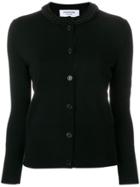 Thom Browne Pearl Applique Wool Crewneck Cardigan - Black