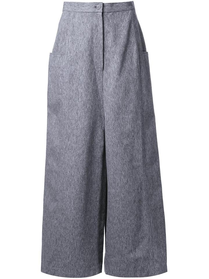 Anrealage Square Till Cropped Pants, Women's, Size: 38, Grey, Cotton