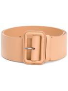 Jil Sander Wide Buckle Belt, Women's, Size: 75, Nude/neutrals, Leather