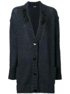 Ermanno Ermanno Appliqué Detail Cardigan - Blue