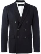 Dsquared2 Pinstripe Double Breasted Blazer, Men's, Size: 46, Blue, Silk/cotton/polyester/virgin Wool