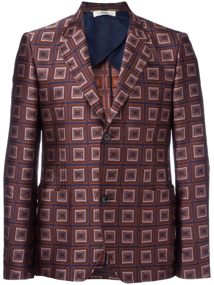 Bally Printed Blazer, Men's, Size: 48, Cupro/polyester/silk