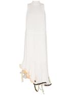 Loewe Jellyfish Curled-hem Plissé Dress - White