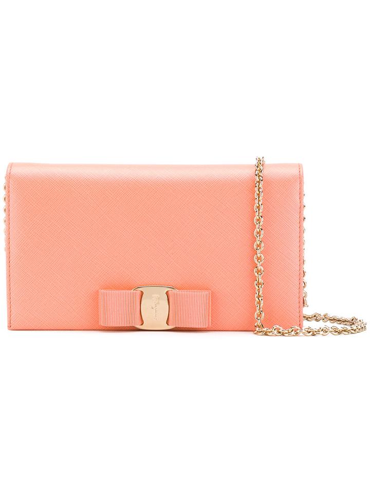 Salvatore Ferragamo - 'vara' Bow Mini Shoulder Bag - Women - Leather/metal - One Size, Yellow/orange, Leather/metal