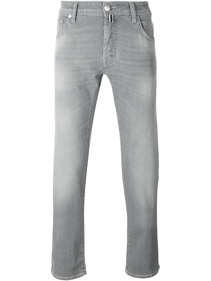 Jacob Cohen Stonewashed Jeans, Men's, Size: 36, Grey, Cotton/spandex/elastane