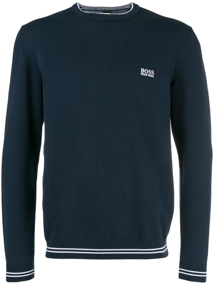 Boss Hugo Boss Logo Embroidered Sweatshirt - Blue