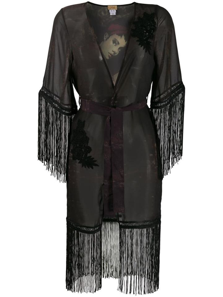 Yes Master Gipsy Fringed Kimono - Black