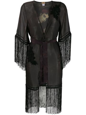 Yes Master Gipsy Fringed Kimono - Black