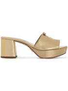 Prada Saffiano Bow Sandals - Metallic