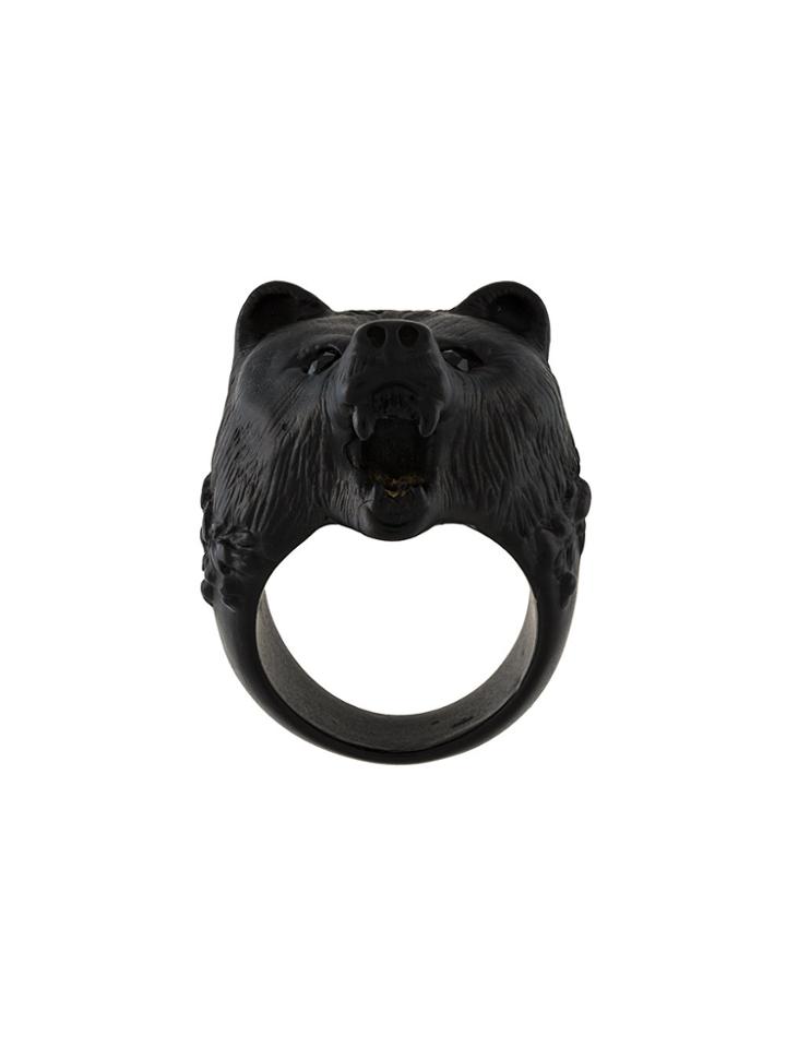 Dsquared2 Bear's Head Ring - Black