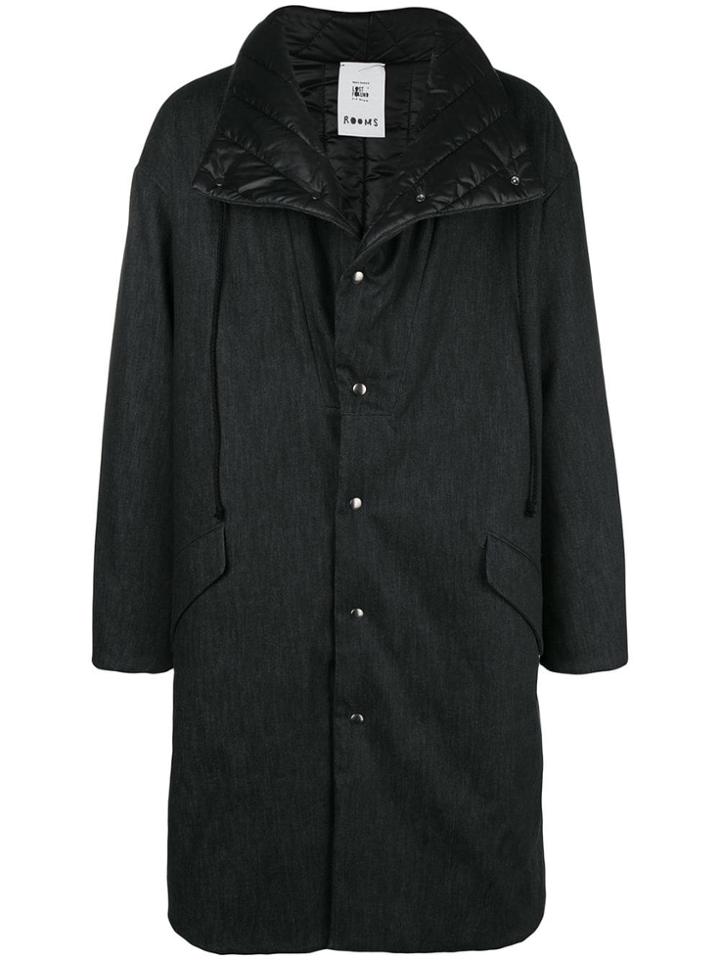 Lost & Found Rooms Quilted Lining Coat - Black
