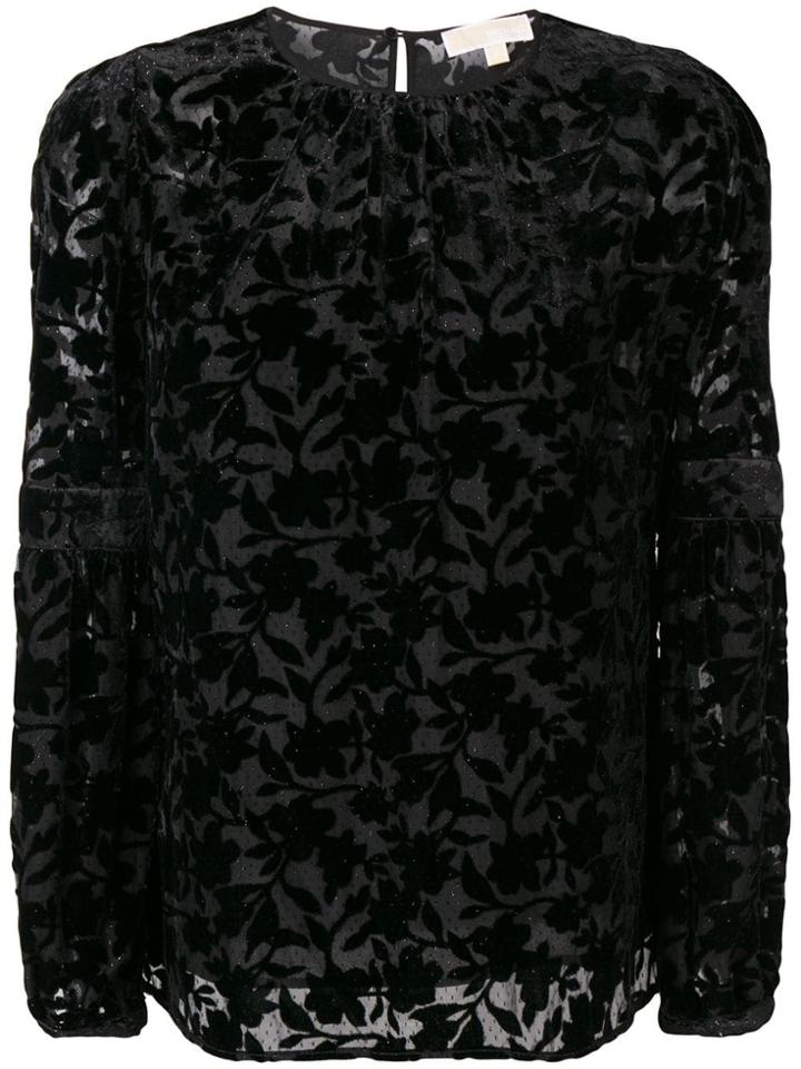 Michael Kors Collection Devoré Velvet Blouse - Black