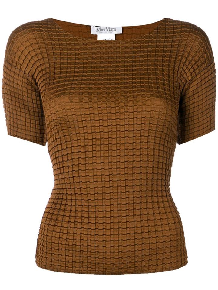 Max Mara Textured T-shirt - Brown