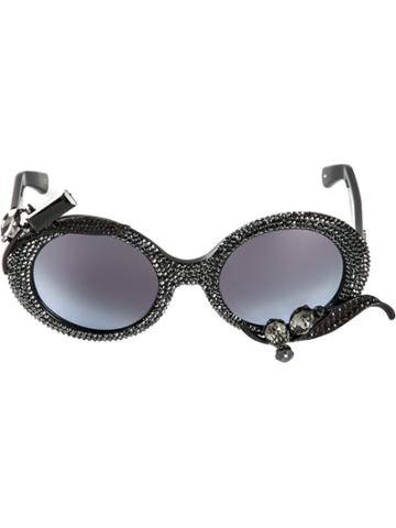 A-morir Embellished Oversized Sunglasses - Metallic
