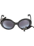 A-morir Embellished Oversized Sunglasses - Metallic