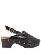 Avec Modération Chunky Heel Clog Mules - Black