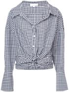 Caroline Constas Checked Twisted Shirt - Black