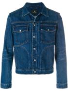 Ps By Paul Smith Pleated Front Denim Jacket - Blue