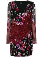 Pinko Floral Logo Print Dress - Black