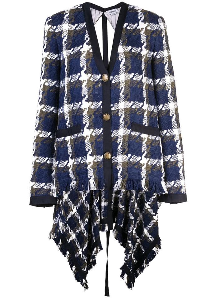 Monse Check Cardigan Blazer - Blue