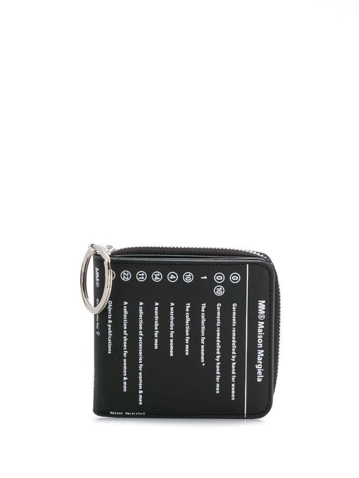 Mm6 Maison Margiela Logo Print Zip Wallet - Black