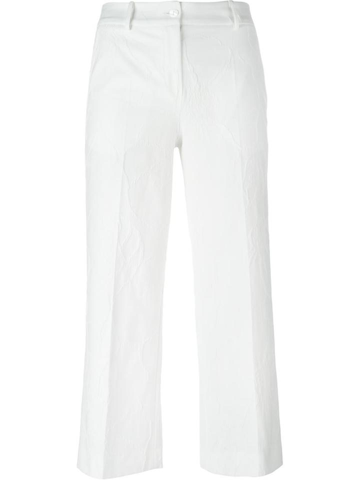 Blumarine Cloqué Effect Cropped Trousers
