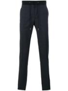 Lanvin Drawstring Waist Checked Trousers - Blue