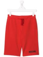 Moschino Kids Logo Print Shorts - Red
