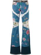 Roberto Cavalli Enchanted Garden Jeans, Women's, Size: 42, Blue, Cotton/spandex/elastane