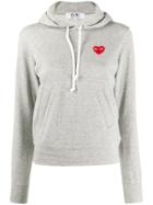 Comme Des Garçons Play Slim Fit Logo Hoodie - Grey