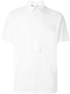 Y-3 Zip Polo Shirt, Men's, Size: Small, White, Cotton