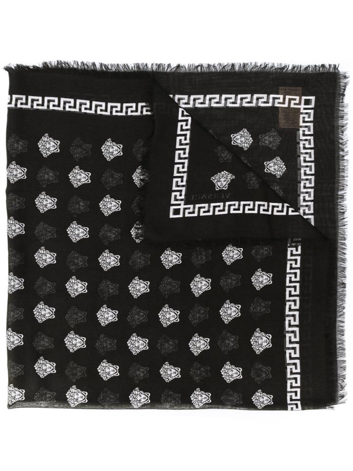 Versace Medusa Print Scarf - Black