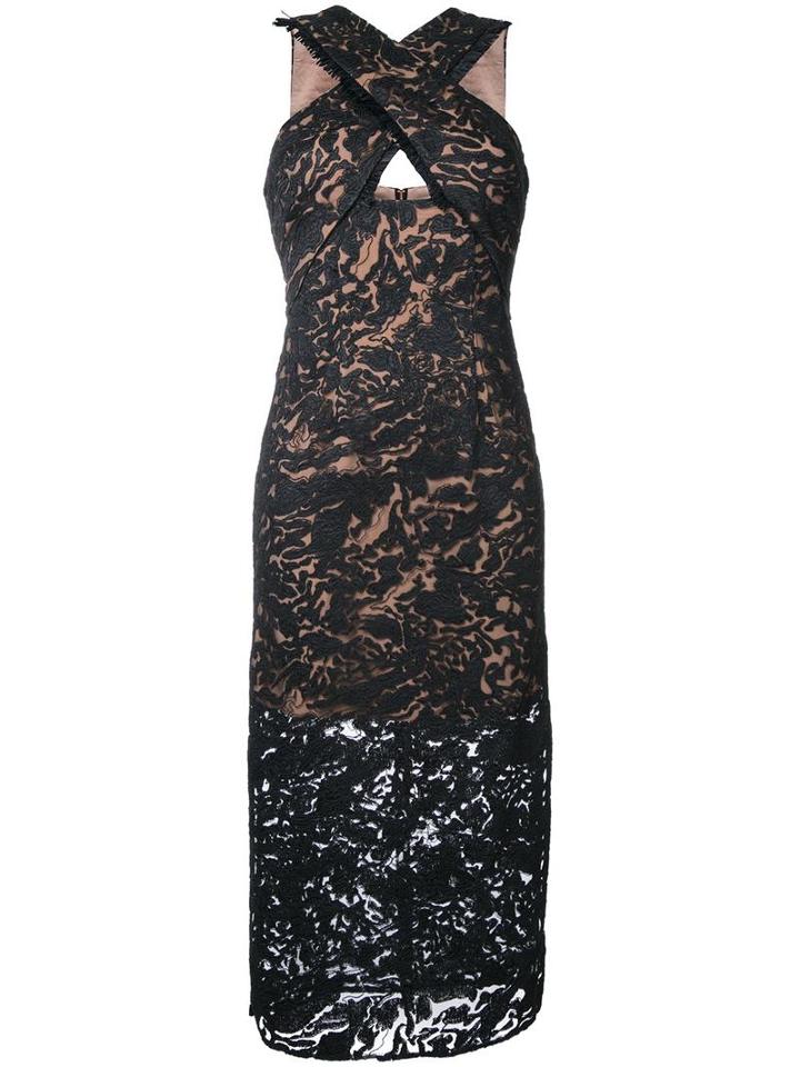 Ginger & Smart 'orbital' Cross Neck Dress, Women's, Size: 12, Black, Nylon/polyester