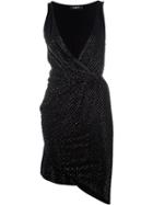 Dsquared2 Bead-embellished Draped Dress - Black