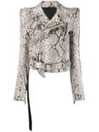 Unravel Project Snake Print Biker Jacket - Grey
