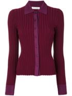 Altuzarra Shirt-style Fitted Cardigan - Pink & Purple