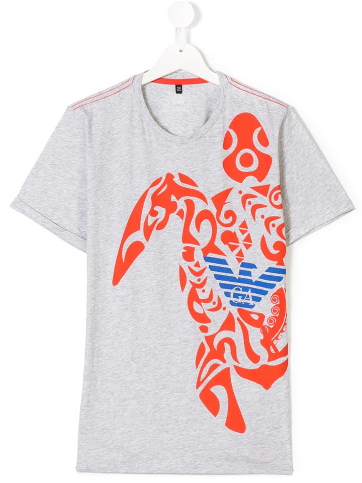 Armani Junior Teen Printed T-shirt - Grey