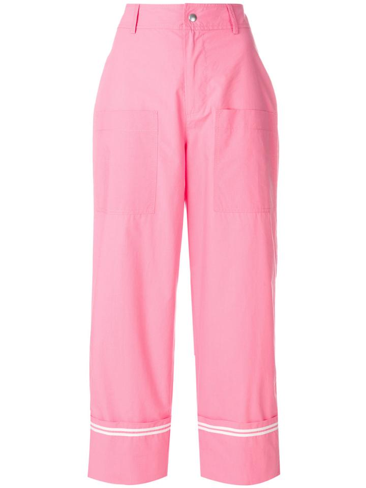 Philosophy Di Lorenzo Serafini Wide Leg Cropped Pants - Pink & Purple