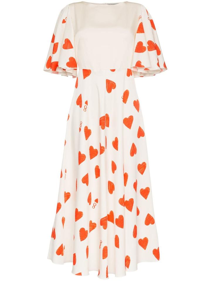 Vika Gazinskaya Eight Of Hearts Silk And Wool Dress - White