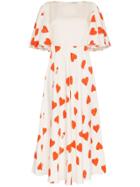 Vika Gazinskaya Eight Of Hearts Silk And Wool Dress - White