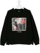 Andorine Teen Floral-print Sweatshirt - Black